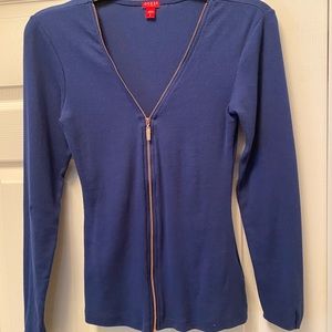 Guess size small blue zipper top
